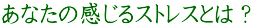 あなたの感じるストレスとは？