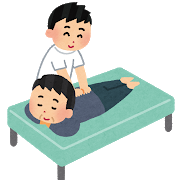 マッサージを受けている男性のイラスト