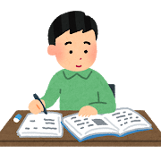 勉強をしている人のイラスト(男性)